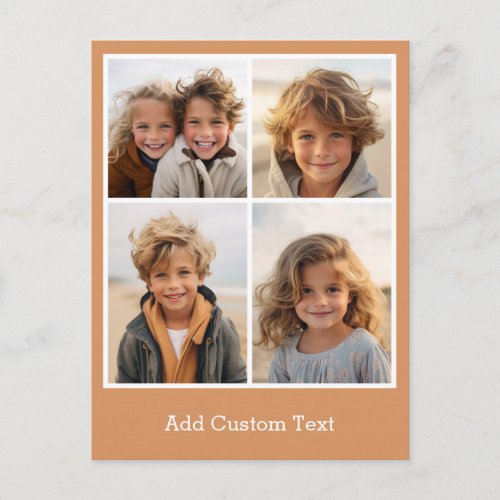 4 Photo Collage - you can change background color Postcard