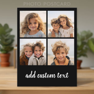 4 Photo Collage - you can change background color Postcard