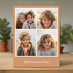 4 Photo Collage - you can change background color Postcard