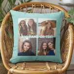4 Photo Collage - you can change background color Throw Pillow<br><div class="desc">Use your square Instagram photos for the best results! TO CHANGE THE BACKGROUND - click on the customize or advanced design area, and choose a color in the color picker. Add your favorite pictures and snapshots to this film strip for a fun memory keeper. An artistic way to display your...</div>