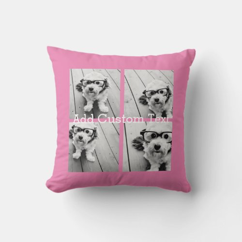 4 Photo Collage _ you can change background color Throw Pillow
