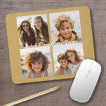 4 Photo Collage - you can change background gold Mouse Pad<br><div class="desc">Use your square Instagram photos for the best results! TO CHANGE THE BACKGROUND - click on the customize or advanced design area, and choose a color in the color picker. Add your favorite pictures and snapshots to this film strip for a fun memory keeper. An artistic way to display your...</div>