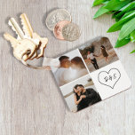 4 Photo Custom Collage Initial Heart Personalized Keychain<br><div class="desc">Create a Custom 4 Photo Custom Collage Initial Heart Personalized keyring from Ricaso</div>