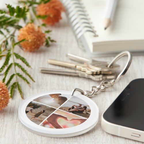 4 Photo Custom Collage Personalized Keychain
