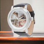 4 Photo Custom Collage Personalized Watch<br><div class="desc">Create a Custom Photo Collage unique customized personalized 4 Photo watch from Ricaso - add your own 4 photographs. perfect for a gift for yourself or others.</div>