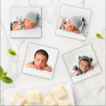 4 Photo Custom Newborn Baby Coaster Set<br><div class="desc">Easily upload your favorite photos to create a set of 4 acrylic coasters. 4" square x 1/4" thick glossy smooth surface with round beveled edges. Great gift idea!</div>