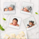4 Photo Custom Newborn Baby Coaster Set<br><div class="desc">Easily upload your favorite photos to create a set of 4 acrylic coasters. 4" square x 1/4" thick glossy smooth surface with round beveled edges. Great gift idea!</div>