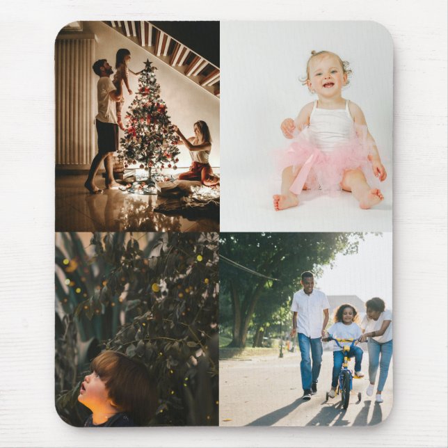 4 Photo Custom Personalized Collage Mouse Pad (Front)