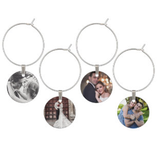 4 photo custom wedding wine charms