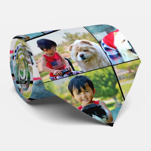 4 Photo Customized Collage Color Neck Tie