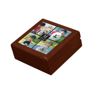 4 Photo Customized Collage with Monogram Gift Box