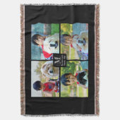 4 Photo Customized Collage with Monogram Throw Blanket (Front Vertical)