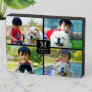 4 Photo Customized Collage with Monogram Wooden Box Sign
