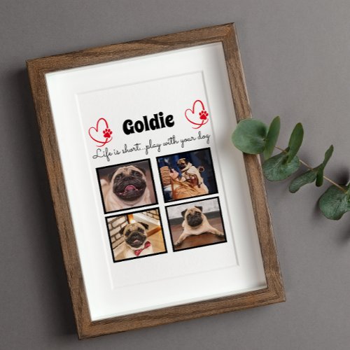 4 photo dog collage _ customized memory plaque