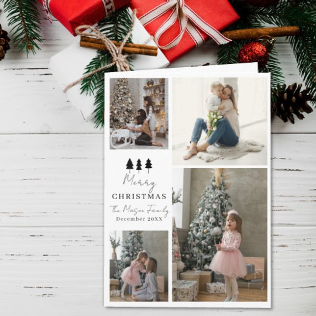 4 Photo Family Christmas Card Trees Design (Creator Uploaded)