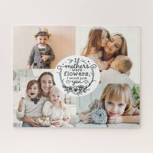 4 photo family collage mom keepsake mothers day jigsaw puzzle