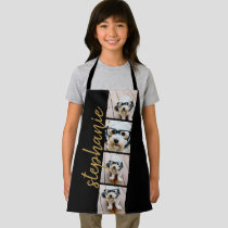 4 Photo Film Strip Collage Script Name black Apron