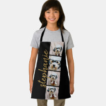 4 Photo Film Strip Collage Script Name black Apron