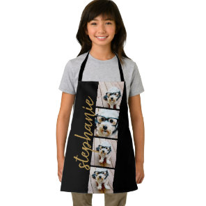 4 Photo Film Strip Collage Script Name black Apron