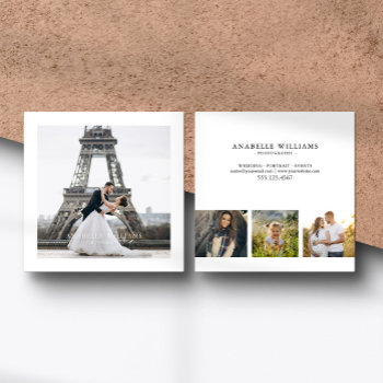4 Photo Gallery  | Photography Square Business Card by heartlocked at Zazzle