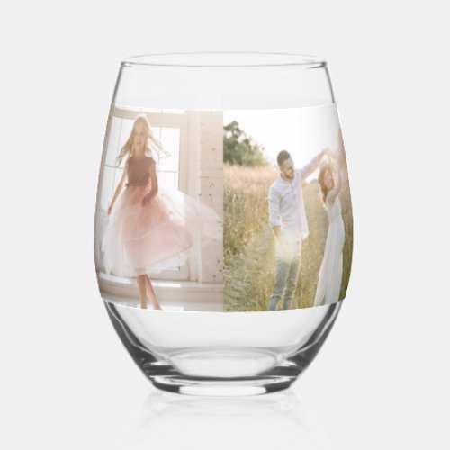 4 Photo Gallery Stemless Wine Glass