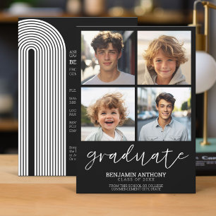 4 Photo Graduate match school colors - Grad Party Invitation