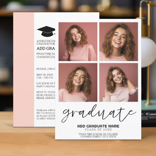 4 Photo Graduate Minimal - Graduation Party Invitation