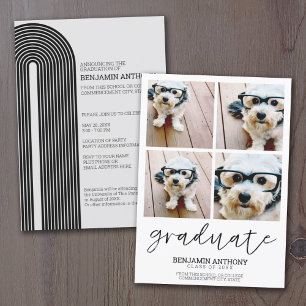 4 Photo Graduate Minimal MCM - Graduation Party Invitation