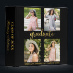 4 Photo Graduation 3 Ring Binder<br><div class="desc">Graduation 4 Photo Binder - Black</div>