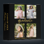 4 Photo Graduation 3 Ring Binder<br><div class="desc">Graduation 4 Photo Binder - Black</div>