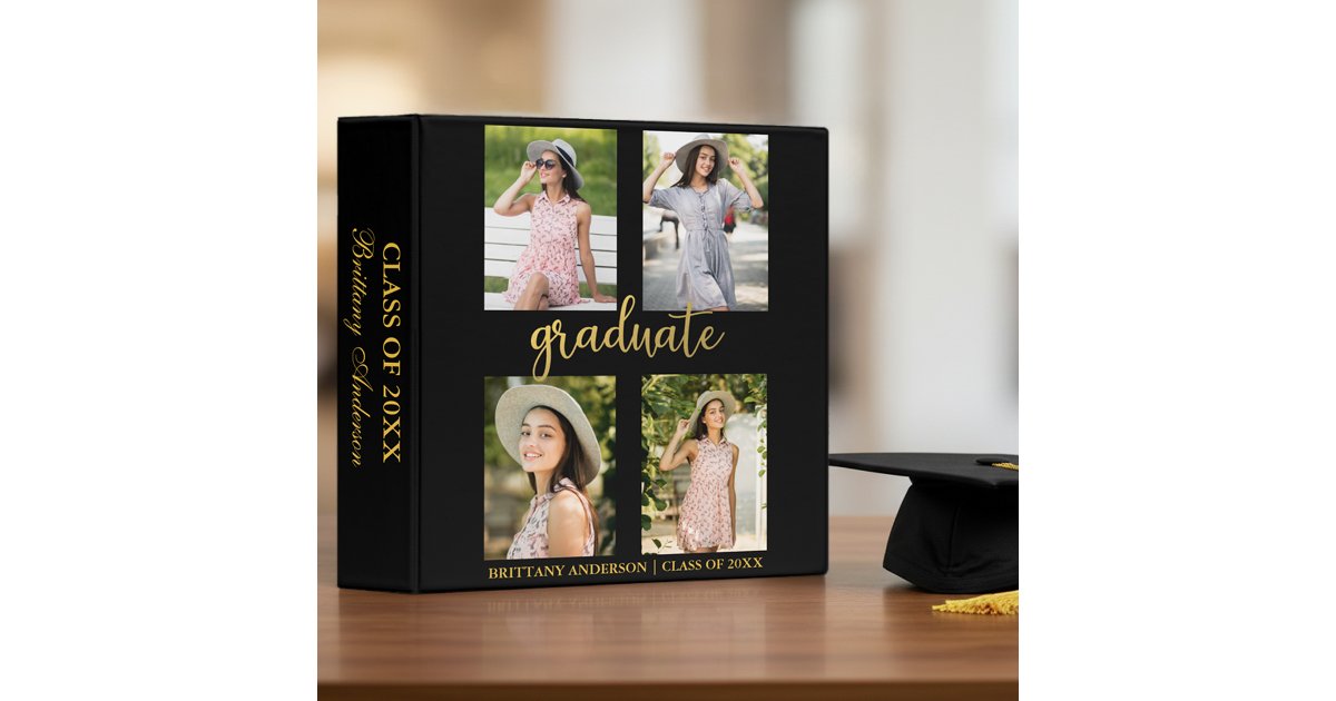 Binder Graduating Class 4 Photo Graduation 3 Ring Binder | Zazzle
