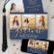 4 Photo Graduation Collage Script Navy Blue & Gold