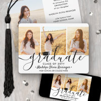 4 Photo Graduation Collage Simple Modern Script