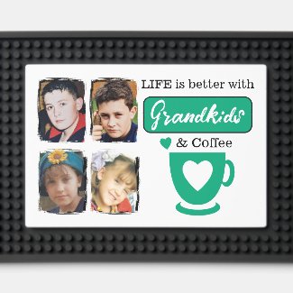 4 photo grandkids green coffee