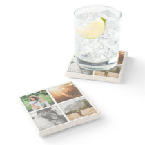 4 Photo Grid Square Template Shadowed Marble Stone Coaster 4 Photo Grid Square Template Shadowed Marble Stone Coaster