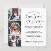 4 Photo Happily Ever After Party Square Wedding Invitation (Front)