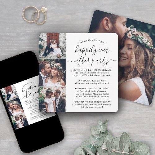 4 Photo Happily Ever After Party Square Wedding