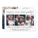 4 Photo Happily Ever After Party Wedding Reception Invitation 4 Photo Happily Ever After Party Wedding Reception Invitation