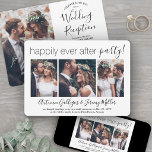 4 Photo Happily Ever After Party Wedding Reception Invitation<br><div class="desc">Invite family and friends to a simply elegant reception-only wedding celebration with this stylish modern 4 photo collage invitation. All wording is simple to personalize for a vow renewal ceremony, sequel wedding, 1st anniversary, post-elopement or dinner party. Customize it to include any details of your choice, such as marriage date,...</div>