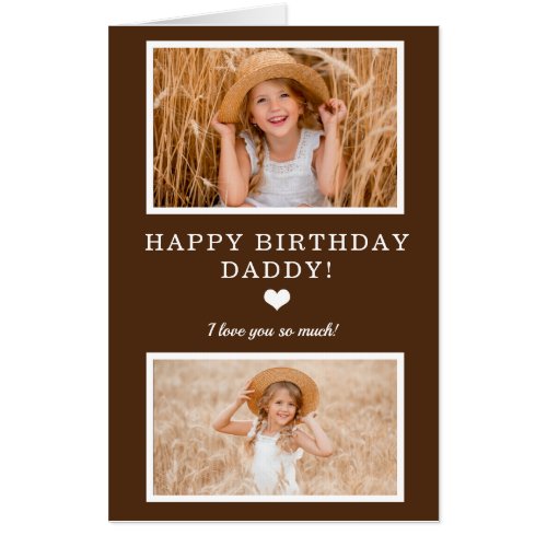 4 Photo Happy Birthday Daddy Father Personalized Card