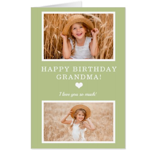 4 Photo Happy Birthday Grandma Personalized Card
