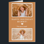 4 Photo Happy Birthday Mommy Mother Personalized Card<br><div class="desc">Big personalized greeting card for a child to give to his or her mother. The front of this huge card has two special photos with text, "Happy birthday Mommy, I love you so much!" The inside of the card has 2 more photos and text that says, "Hugs and kisses" and...</div>