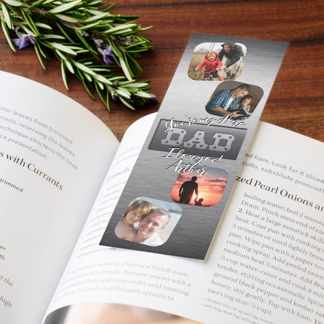 4 Photo - Happy Father’s Day Metal Theme Bookmarks (Book)