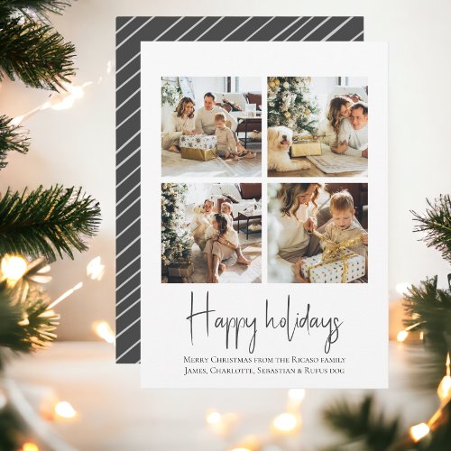 4 Photo Happy Holidays Christmas template