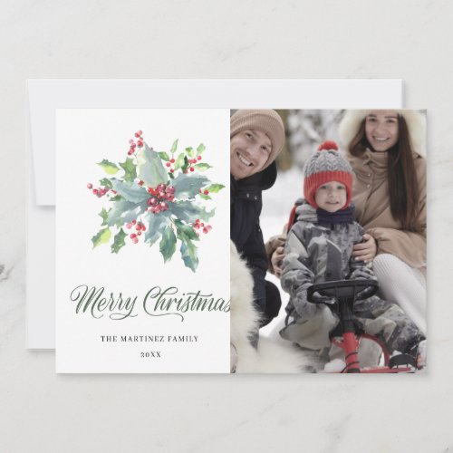 4 PHOTO Holly and Berries 2022 Family Holiday Card