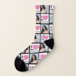 4 Photo I Love My Girlfriend Pink Hearts Gift Socks at Zazzle