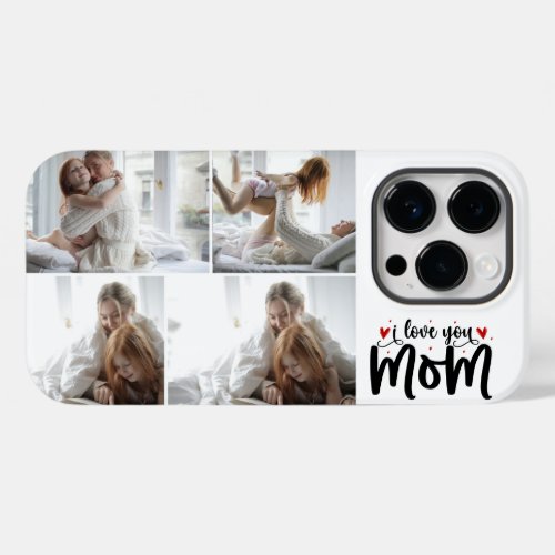 4 PHOTO I Love You Mom Mothers Day Collage Case_Mate iPhone 14 Pro Case