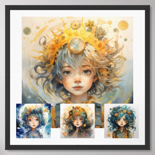 4 photo Image of kid Framed Art