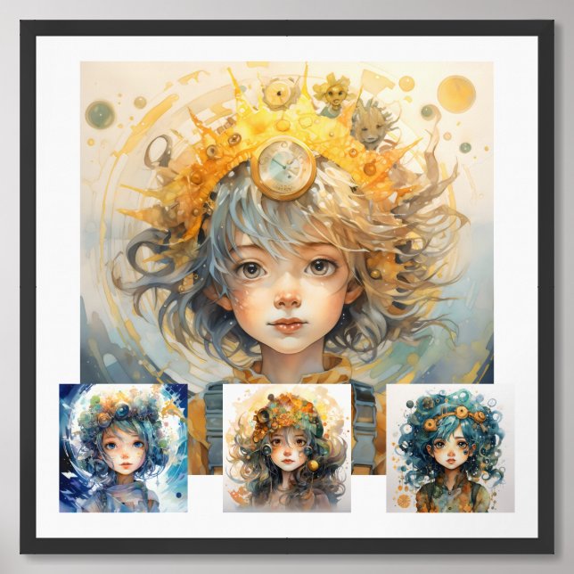 4 photo Image of kid Framed Art (Framed Front)