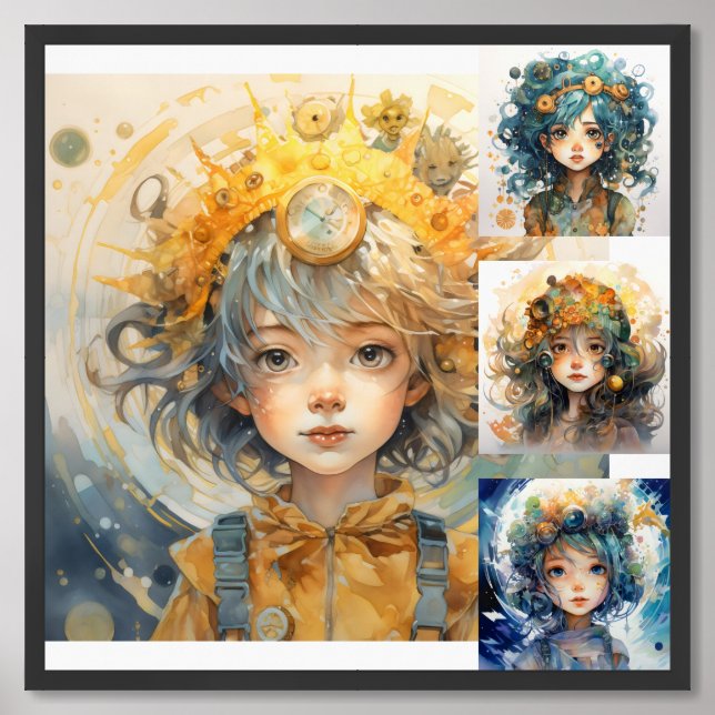 4 photo Image of kid Framed Art (Framed Front)